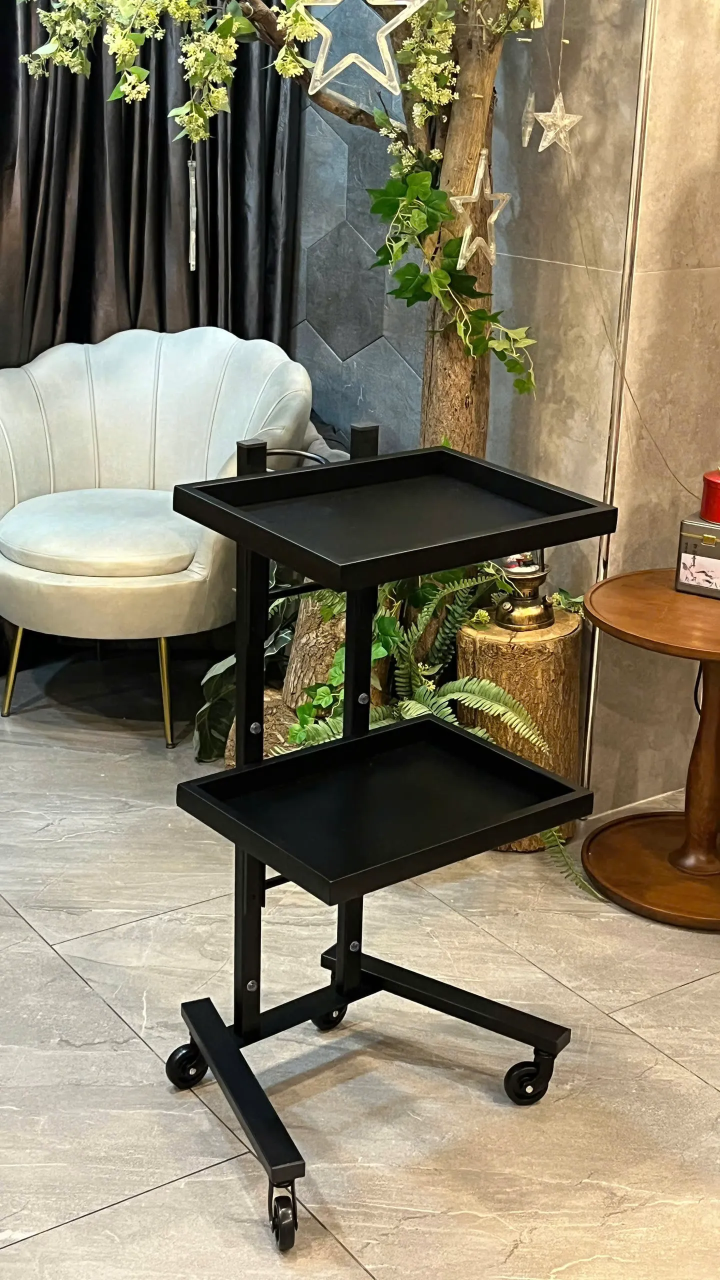 Xe Đẩy Sắt Sơn Tĩnh Điện 2 Tầng — ảnh 2