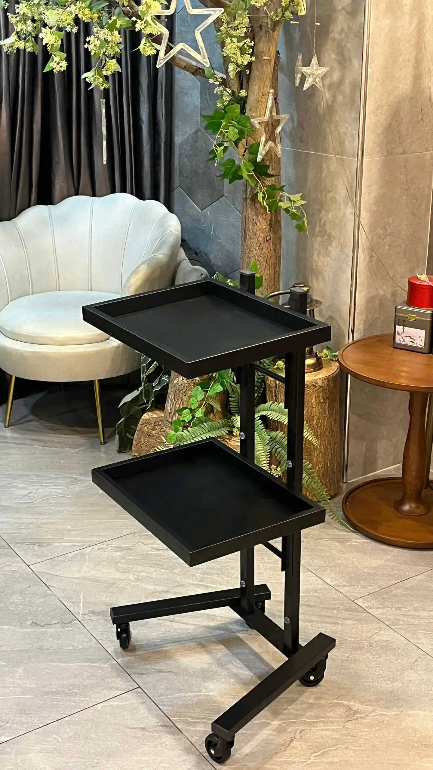 Xe Đẩy Sắt Sơn Tĩnh Điện 2 Tầng — ảnh 3
