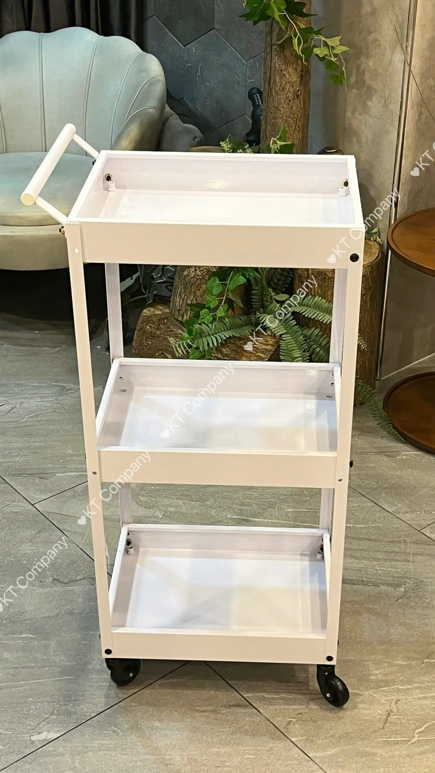 Xe Đẩy Sắt Sơn Tĩnh Điện 3 Tầng (2 Màu) — ảnh 2