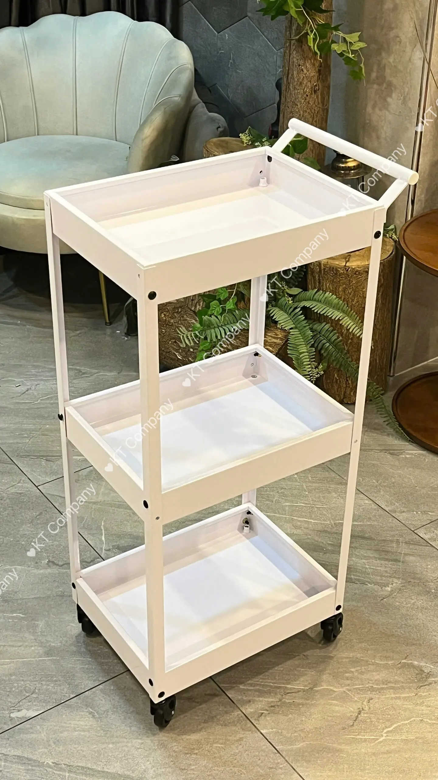 Xe Đẩy Sắt Sơn Tĩnh Điện 3 Tầng (2 Màu) — ảnh 3