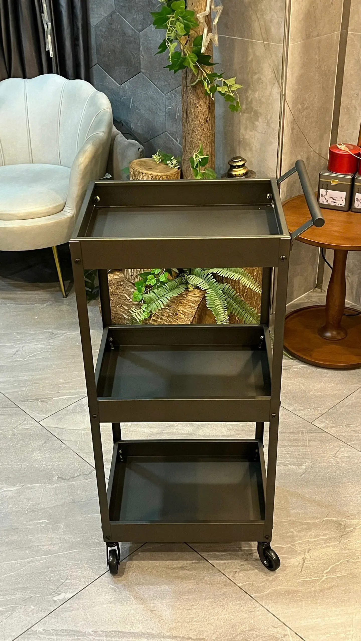 Xe Đẩy Sắt Sơn Tĩnh Điện 3 Tầng (2 Màu) — ảnh 4