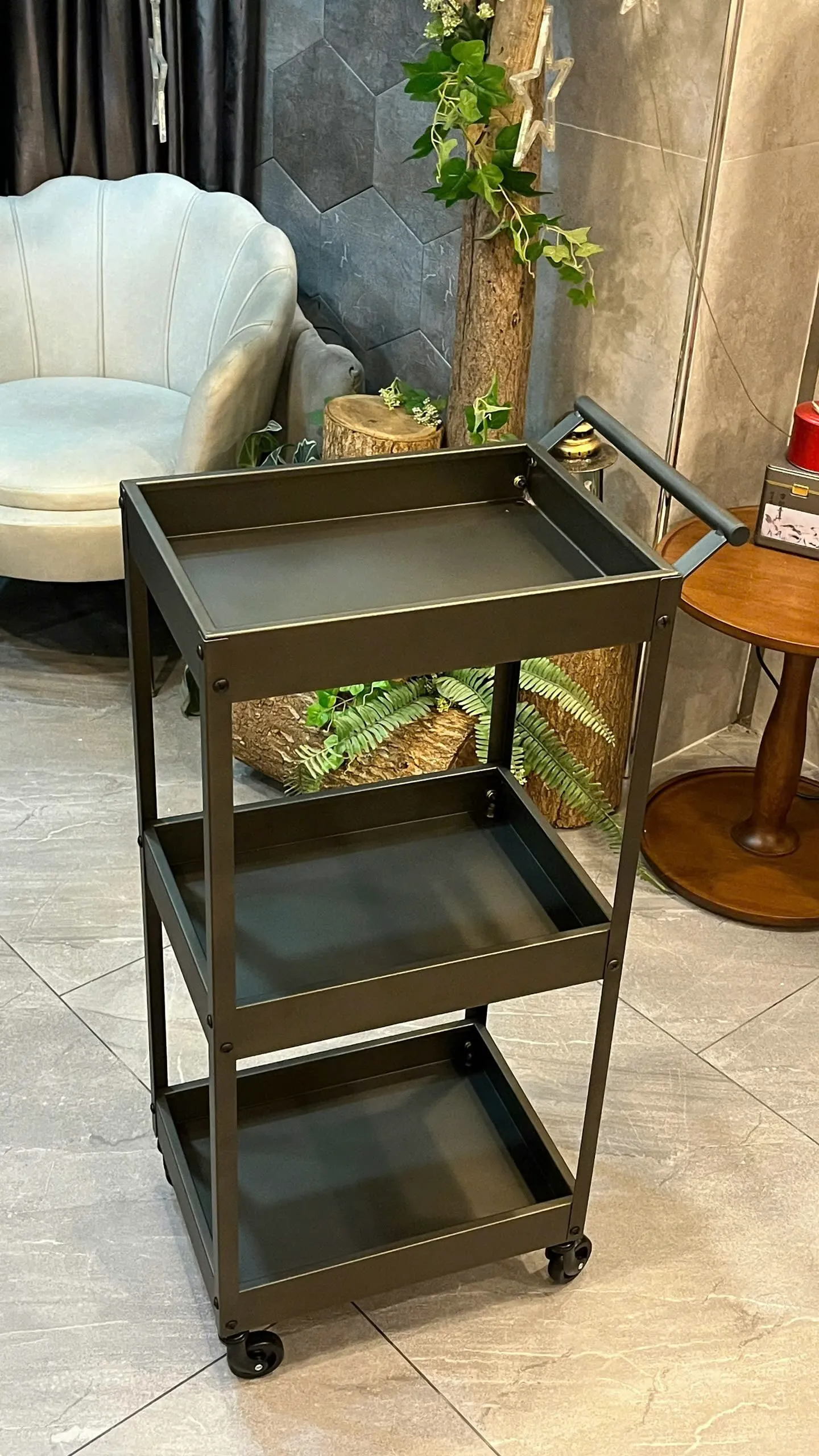 Xe Đẩy Sắt Sơn Tĩnh Điện 3 Tầng (2 Màu) — ảnh 5